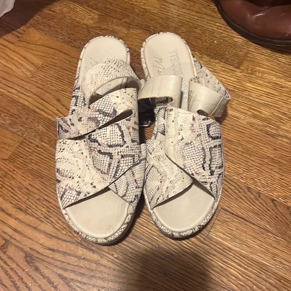 Snakeskin wedges
